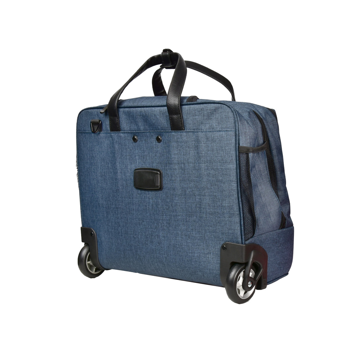 Dermata Office Case Trolley 46x37x21 cm | Laptopfach 17" | Polycanvas | Business Reisetasche mit Rollen & Organizer petrol