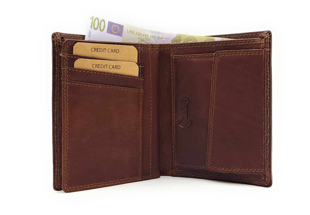Jockey Club Basic echt Leder Geldbörse Portemonnaie Geldbeutel RFID Schutz braun