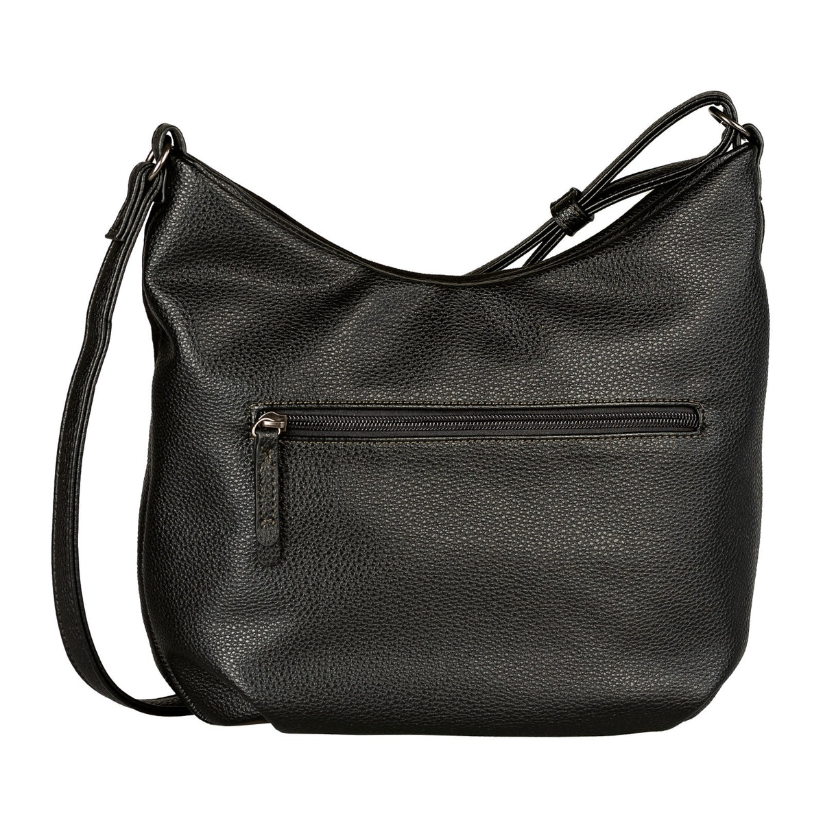 Tom Tailor Cross Bag M Miha – Mittelgroße Umhängetasche mit Reißverschlussfächern, Velours- & Lederimitat, 31x11x28 cm schwarz