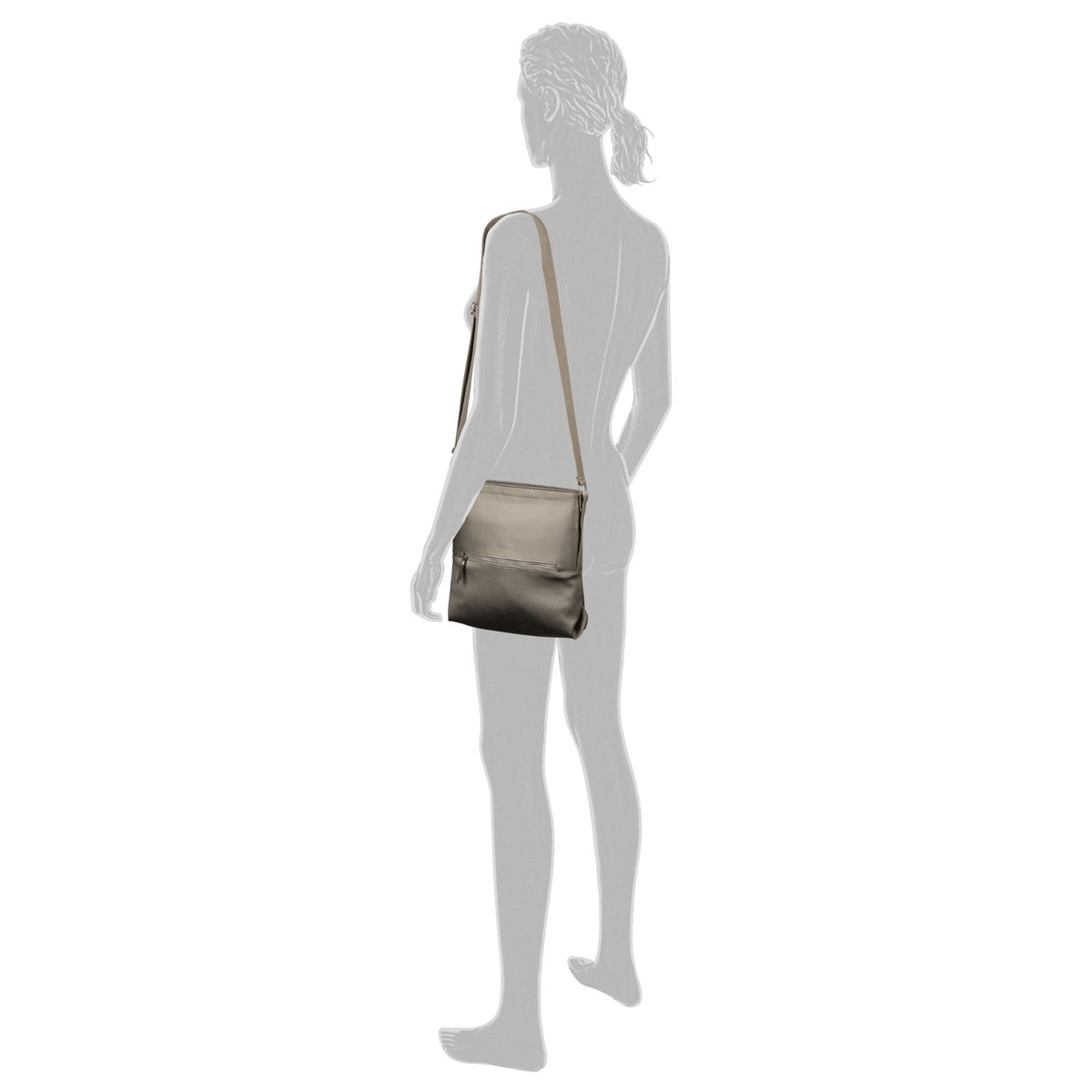 Tom Tailor Umhängetasche Erin Damen – mittelgroß 30x9x30 cm – 6 Fächer – Schultertasche casual Style Handtasche metallic grey