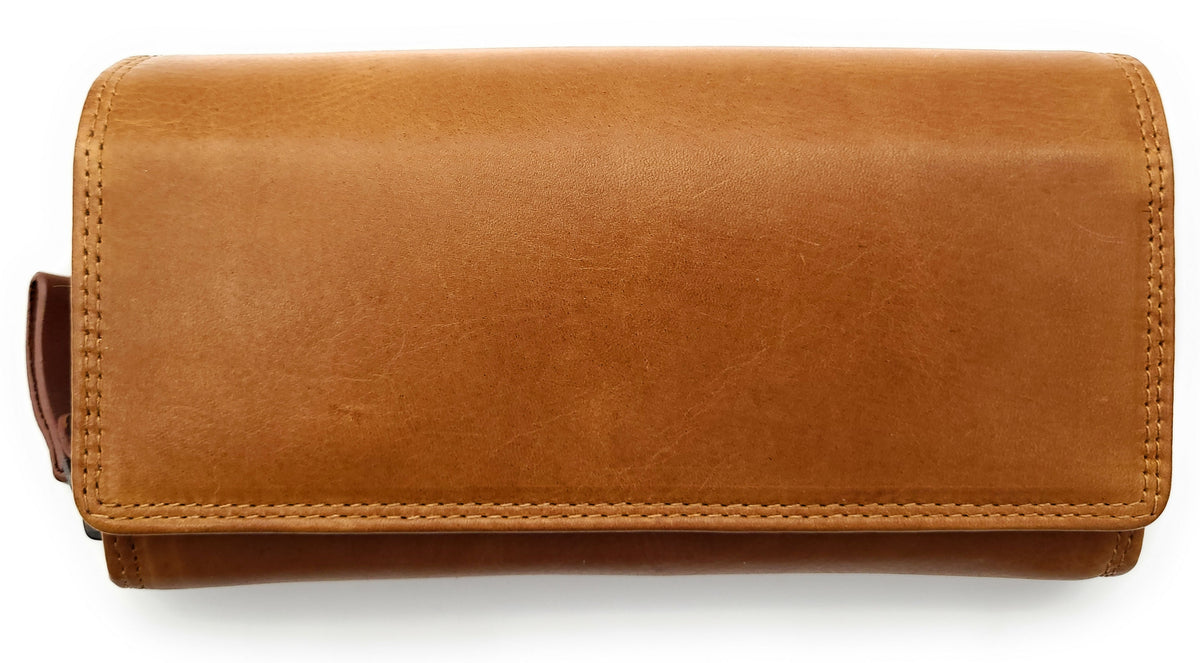 Jockey Club Damen Geldbörse – Gewachstes Rindleder Cognac mit RFID-Schutz