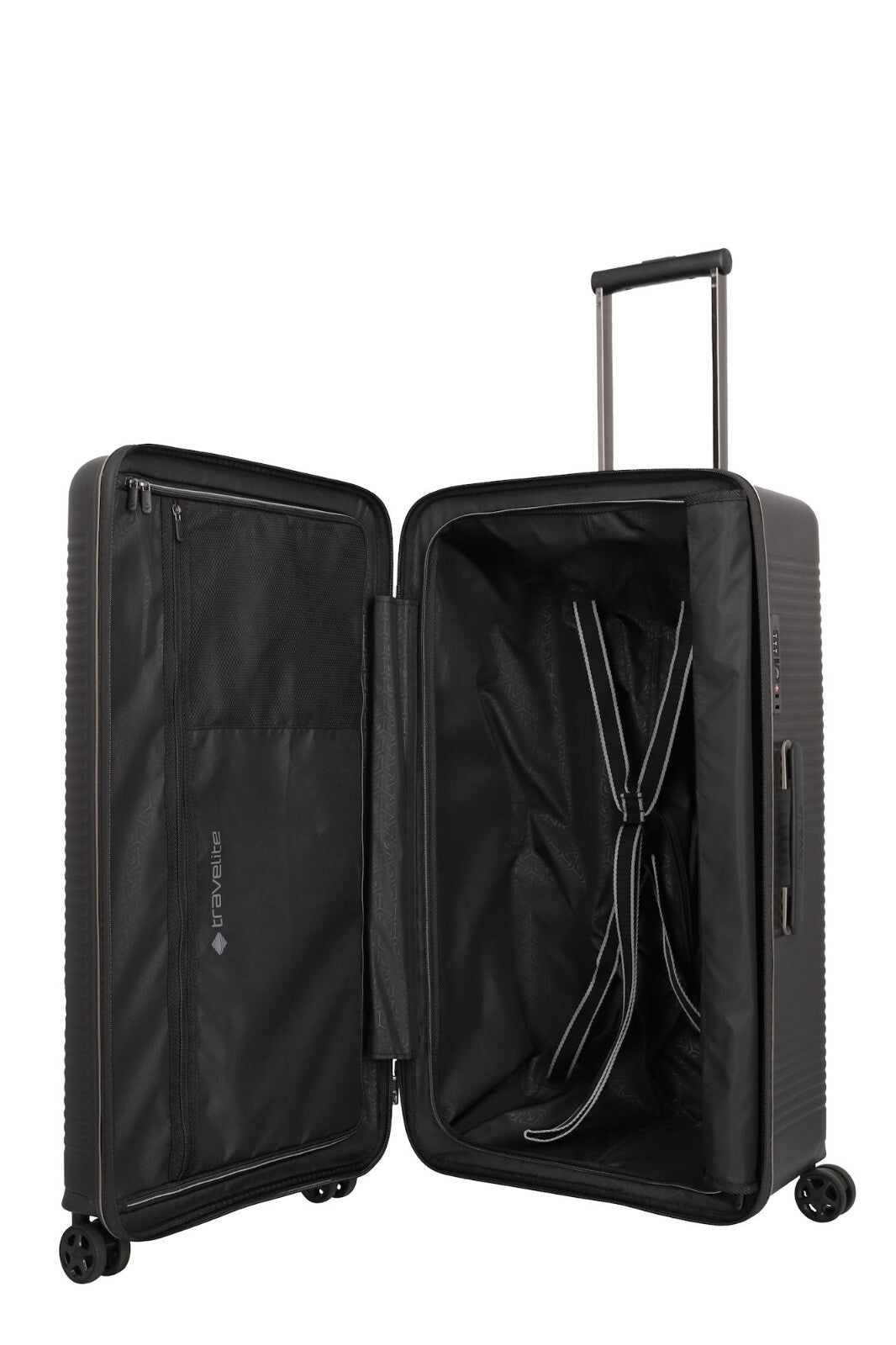 Travelite Roomer Trolley L – Tiefer XXL-Hartschalenkoffer (101 l) für Helme & Skischuhe, TSA-Schloss, 4 Rollen | Video