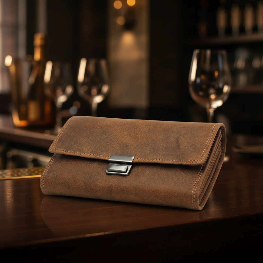 Jockey Club Kellnerbörse Hunterleder – 5 Scheinfächer & RFID-Schutz