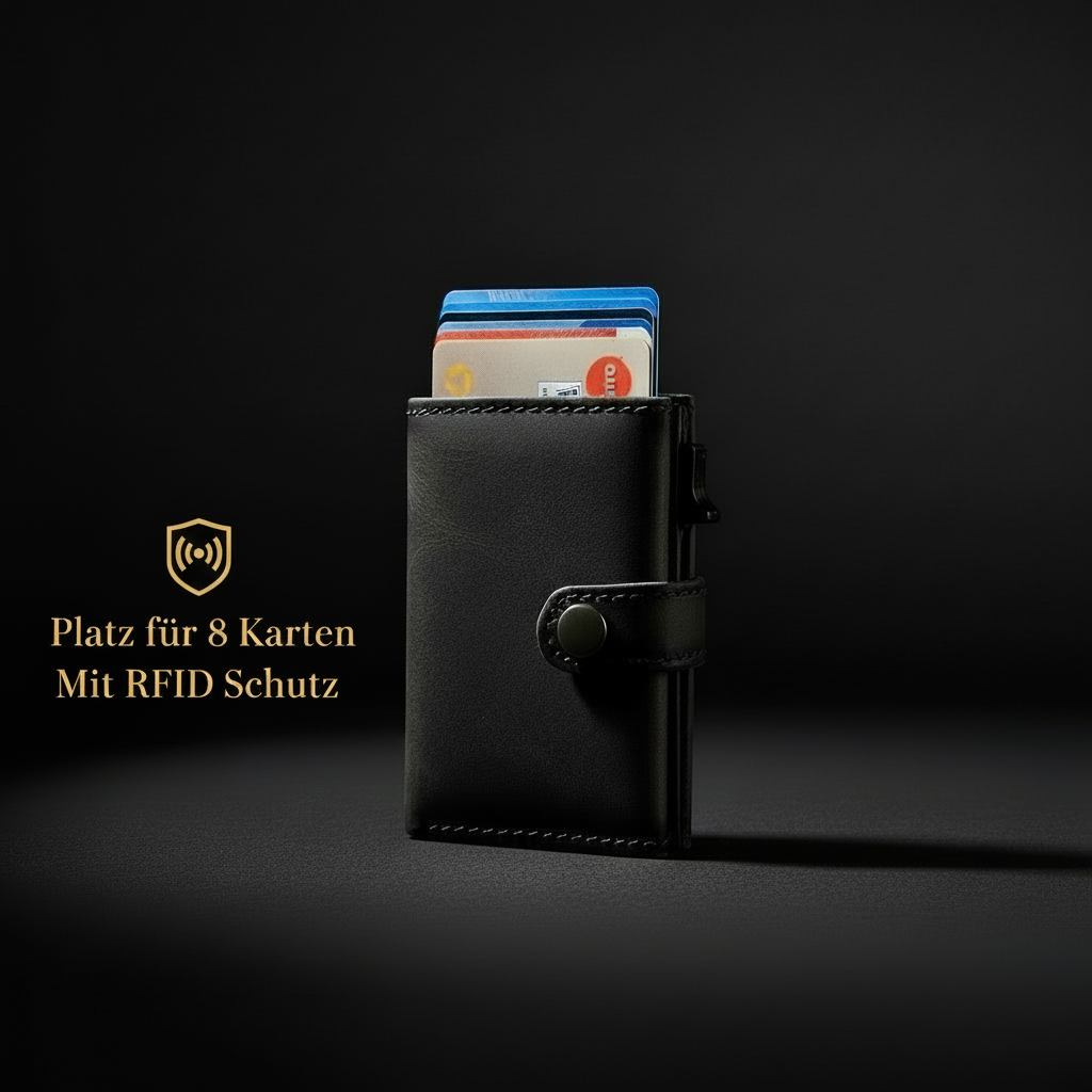 Jockey Club Slim Wallet ClipX RFID – Leder Geldbörse mit Münzfach Grau