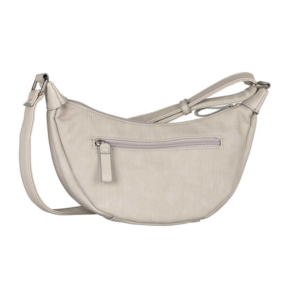 Tom Tailor Denim Liriel Cord Cross Bag M – Damen Umhängetasche aus PU mit Reißverschluss und verstellbarem Schulterriemen Handtasche light grey