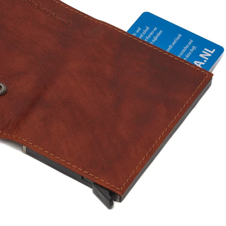 The Chesterfield Brand echt Leder Kreditkartenetui Mini Geldbörse Mannheim cognac