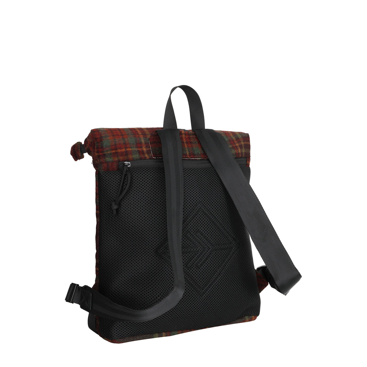 New Rebels Scott Roll Up Rolltop City Rucksack Los Angeles Flanell karo burgundy