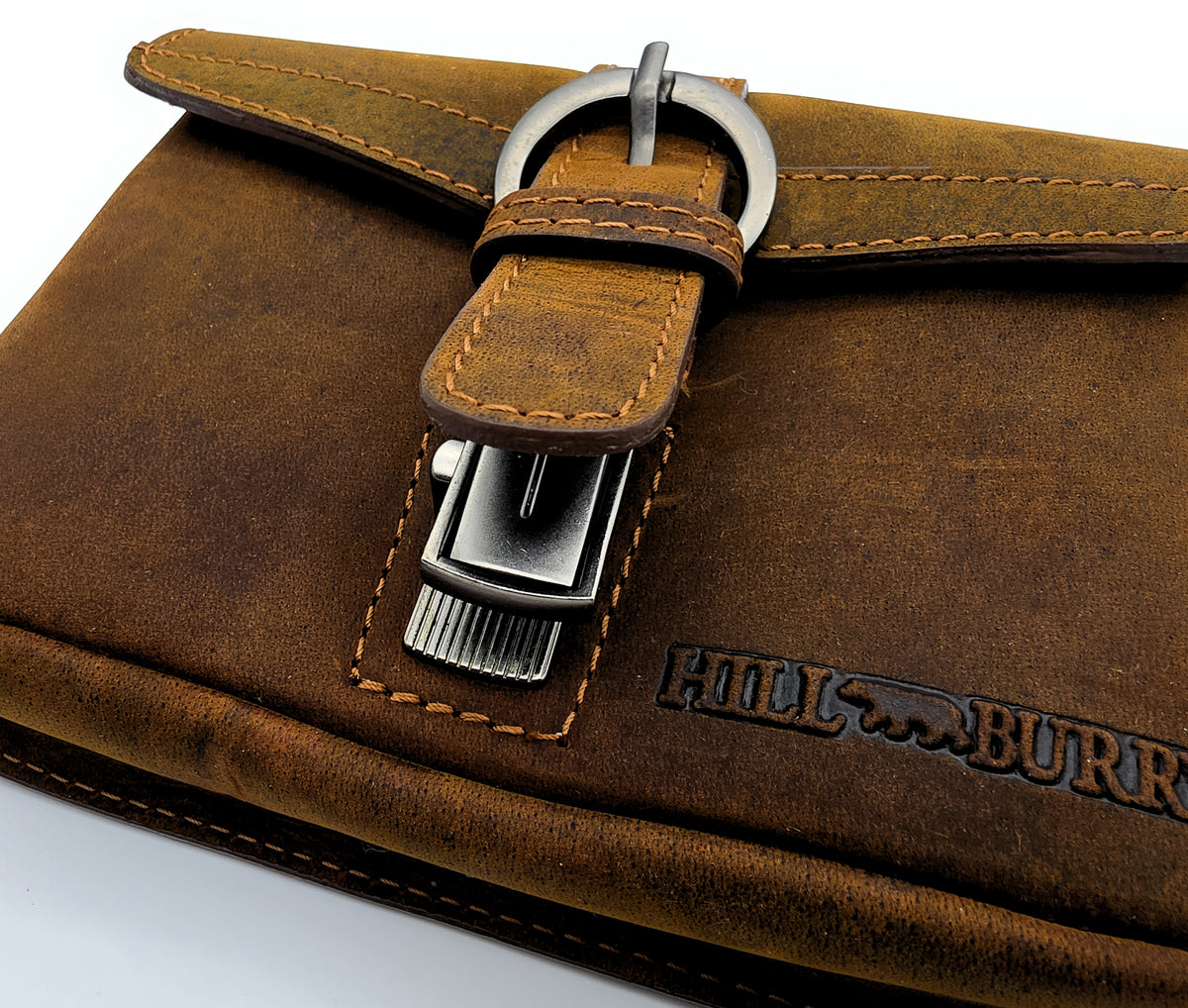 Hill Burry Heritage Gürteltasche Echtleder Vintage Braun