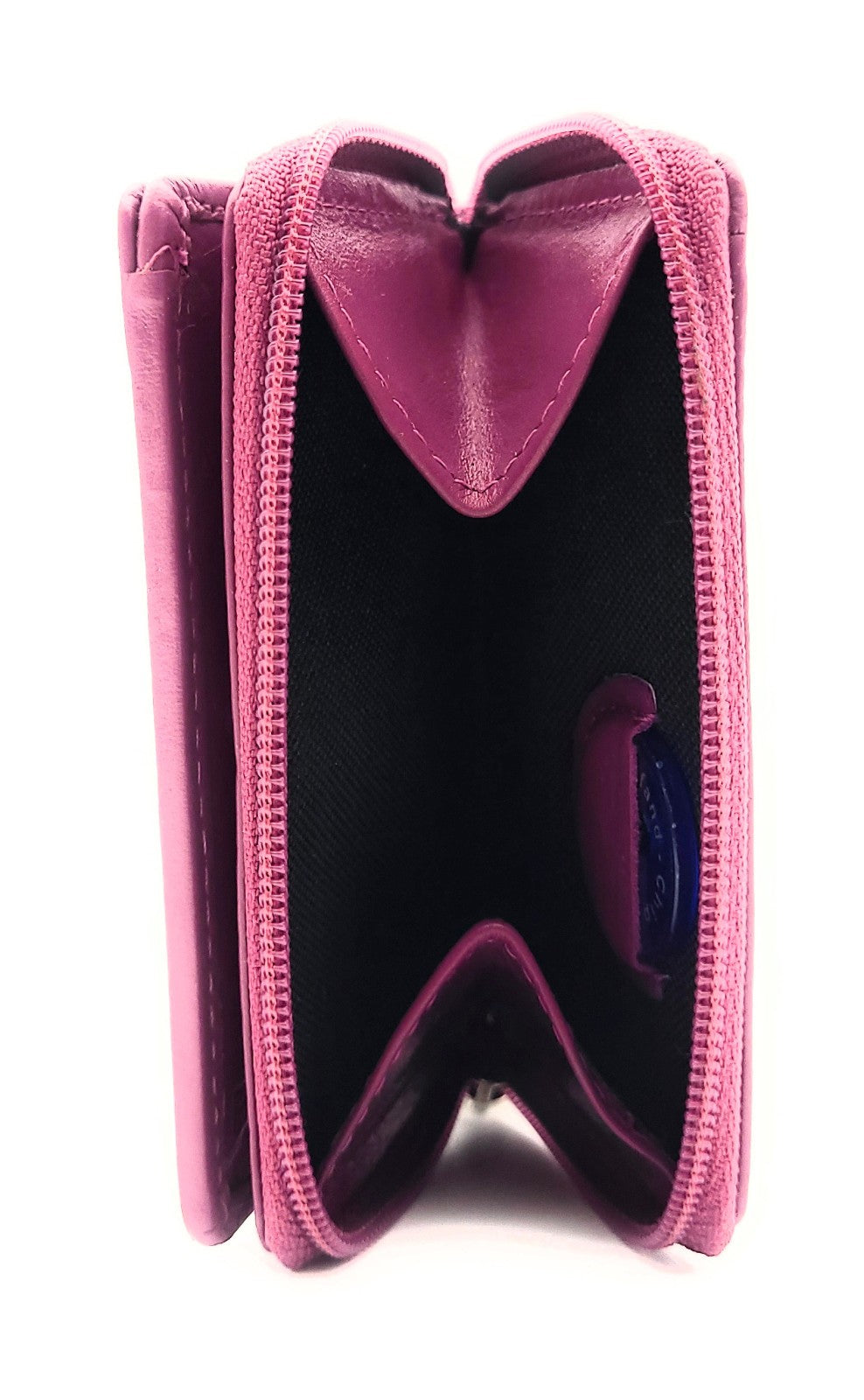 Jockey Club Mini-Geldbörse aus Leder mit RFID-Schutz & Pferde-Stickerei – kompakt & stilvoll beere