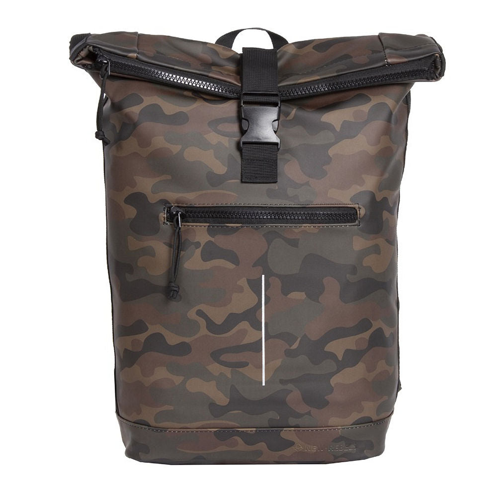 New Rebels New York Rolltop Rucksack Flecktarn – wasserabweisend, 15" Laptopfach, 15 L