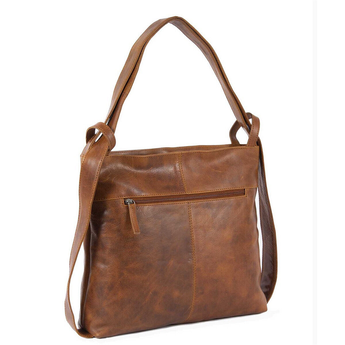 Justified Bags großer echt Leder Damen Shopper Handtasche Schultertasche Nynke vintage congac