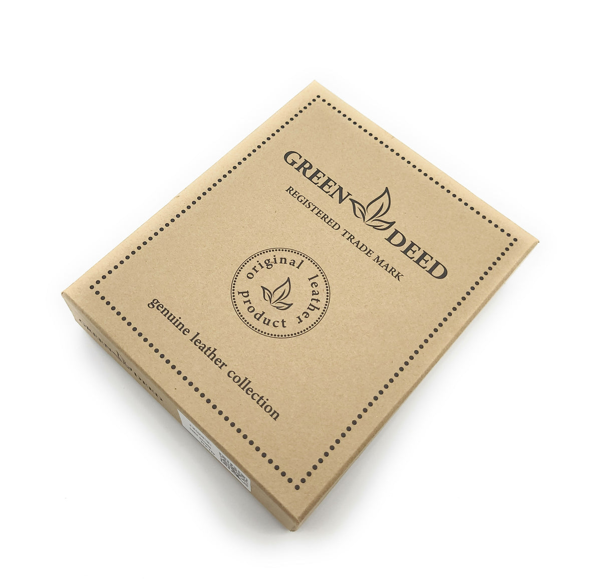 Green Deed Geldbörse aus Hunterleder – Dunkelbraun mit geprägtem Entenmotiv, RFID-Schutz und Geschenkbox
