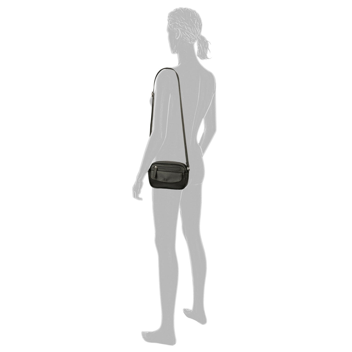 Tom Tailor Denim Cross Bag S Fara – kompakte Umhängetasche mit mehreren Fächern, Handtasche, Kunstleder, schwarz