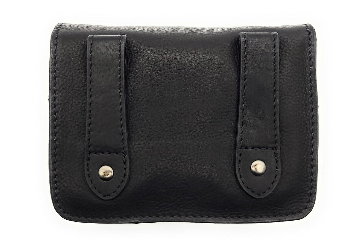 Hill Burry echt Leder Gürteltasche Bikertasche Hüfttasche Bauchtasche Doppelfach schwarz