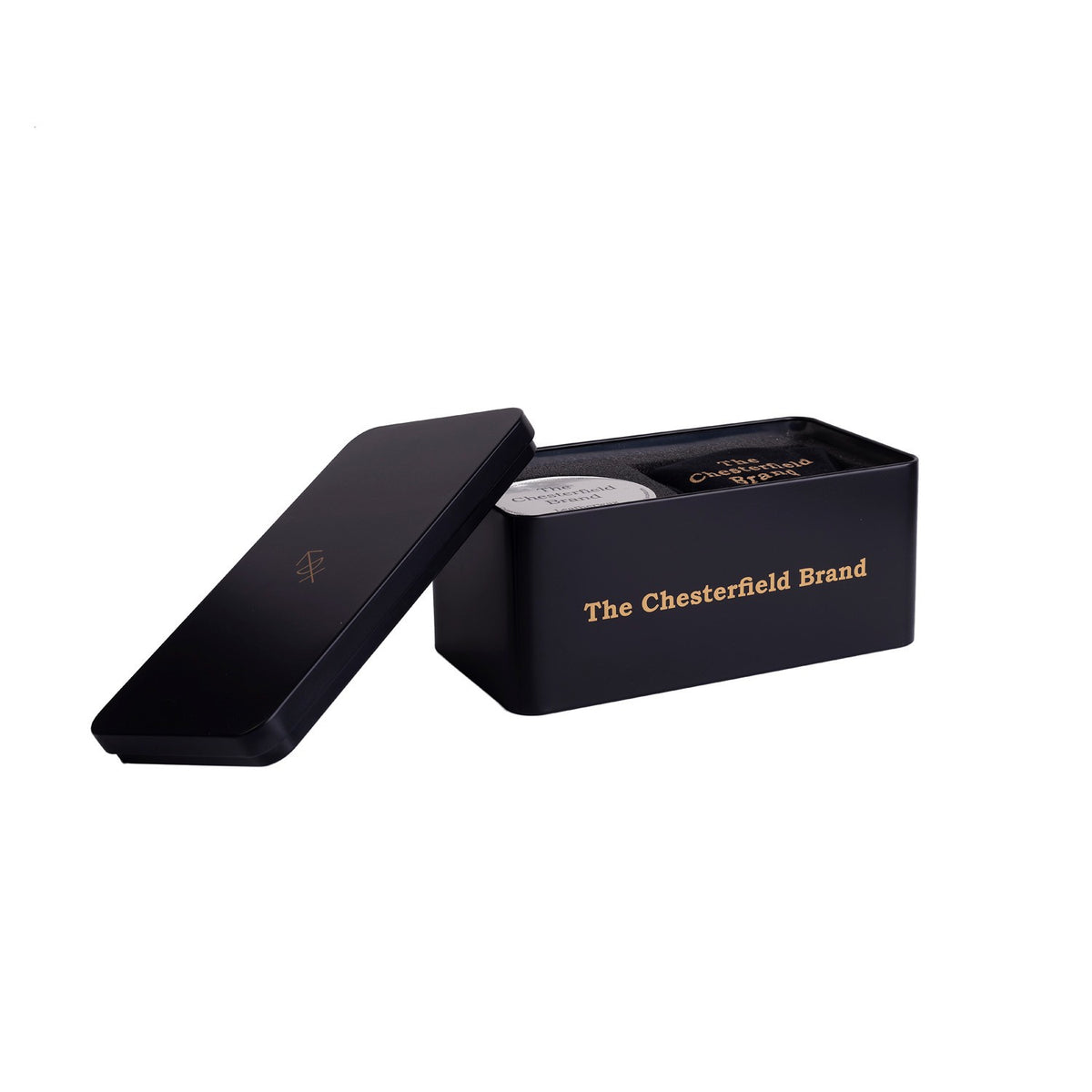 The Chesterfield Brand Lederpflege-Set – Metallbox mit 2× Wachs & Handschuhen