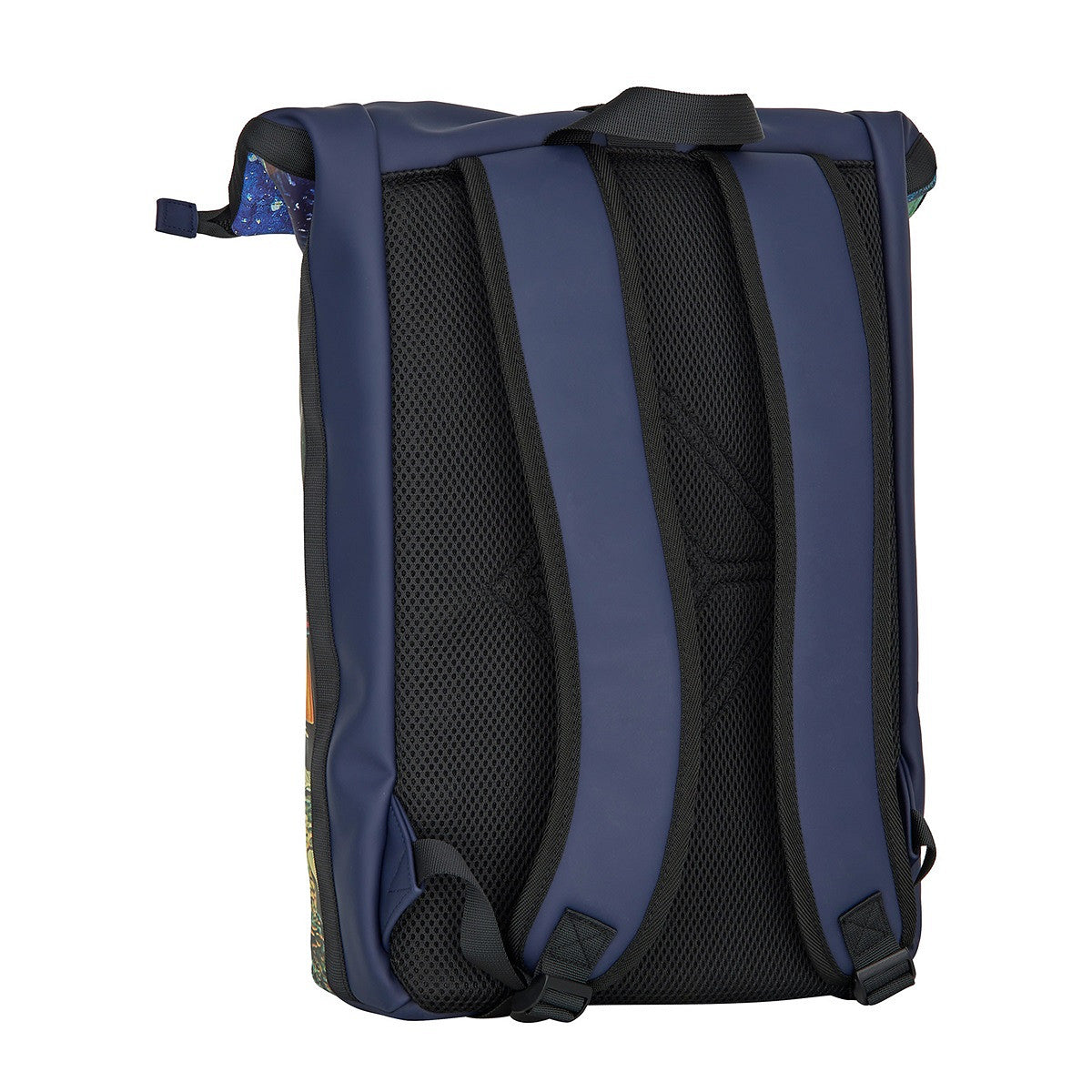 New Rebels New York Van Gogh Rucksack – Caféterrasse am Abend, Rolltop, wasserabweisend, 15" Laptopfach
