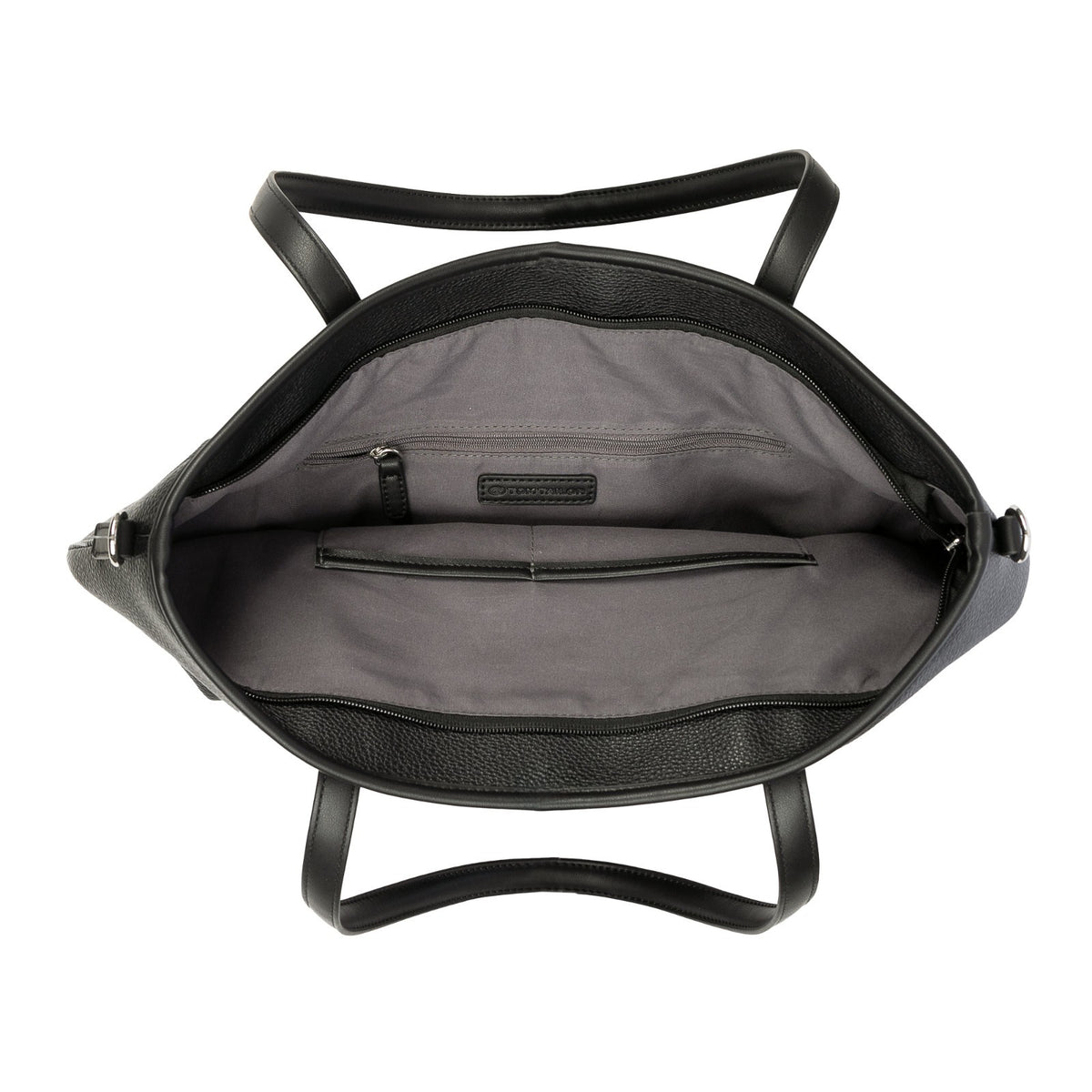 Tom Tailor Zip Shopper L Jamila – geräumige Handtasche mit 2-in-1-Funktion, abnehmbare Umhängetasche, 43,5x13x32 cm schwarz