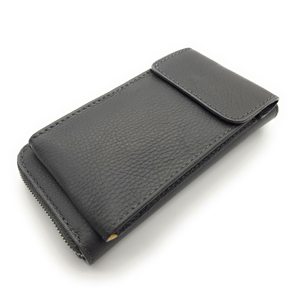 echt Leder Handybörse Smartphonetasche Geldbörse Umhängetasche made in Italy grau