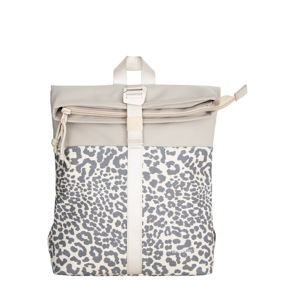 New Rebels Urban Roll Up Rolltop City Rucksack Los Angeles wasserabweisend Leopard beige