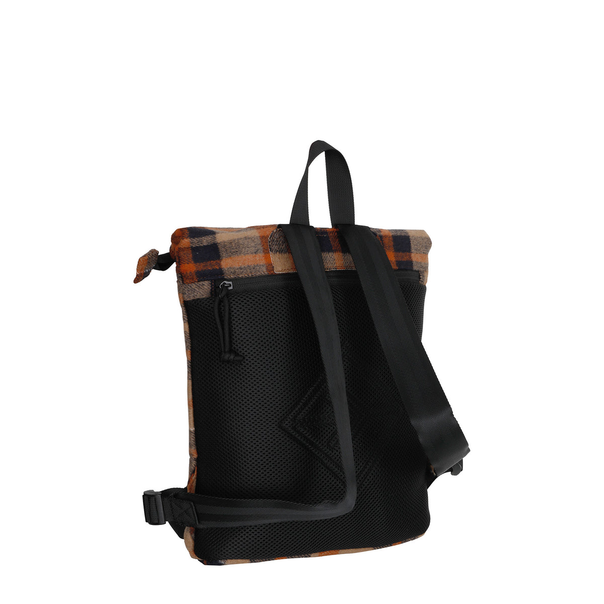 New Rebels Scott Roll Up Rolltop City Rucksack Los Angeles Flanell karo orange