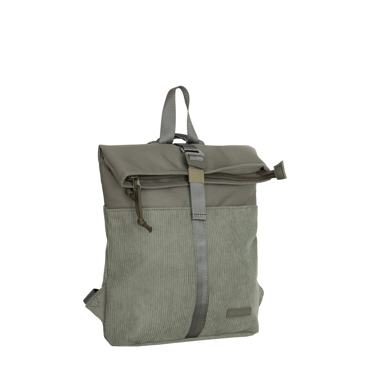 New Rebels Ribbi Roll Up Rolltop City Rucksack Los Angeles Kordoptik grün
