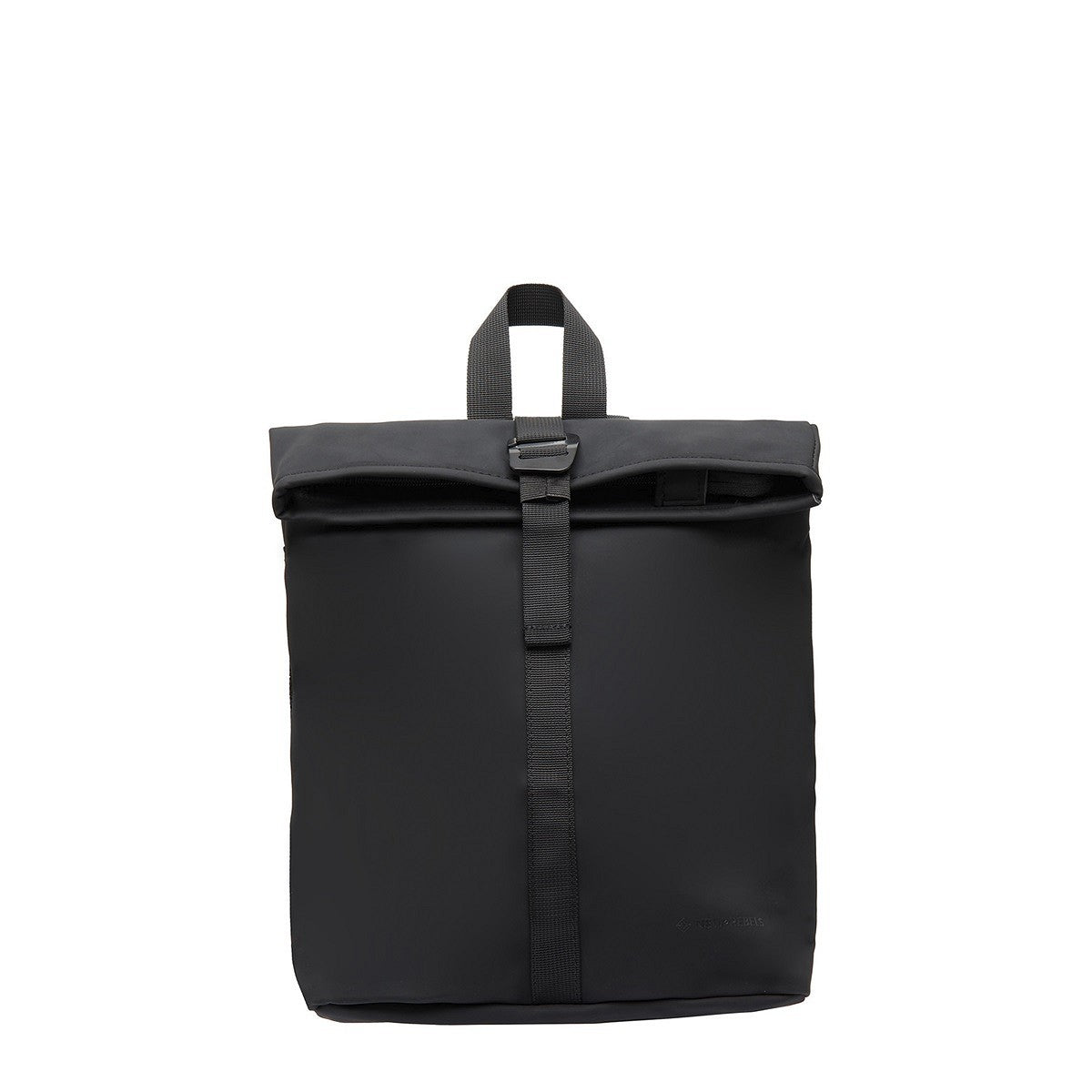 New Rebels Mart Los Angeles Rolltop-Rucksack Schwarz aus wasserdichtem PU-Planenmaterial