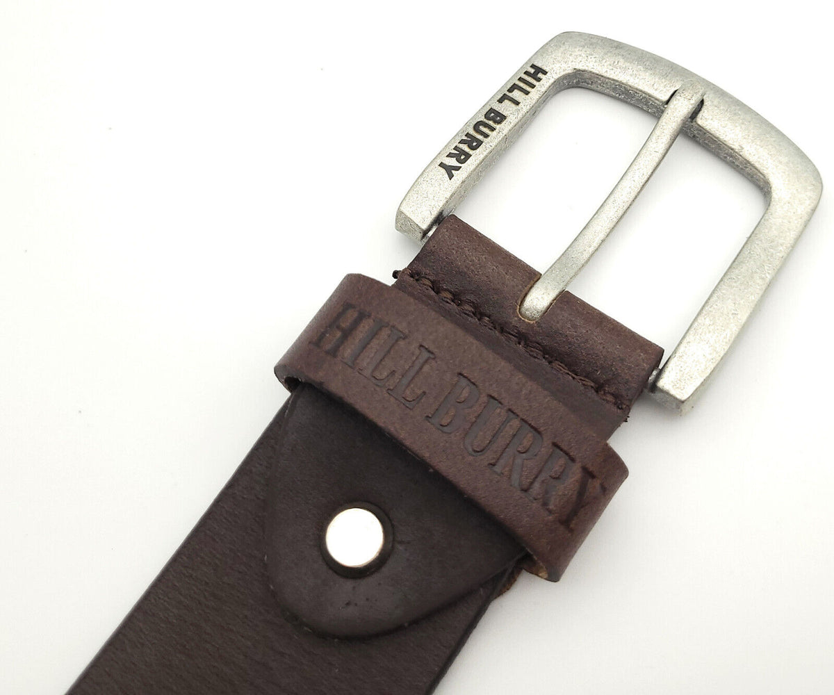 Hill Burry echt Leder Herren Gürtel 110cm (Taille) 40mm breit kürzbar Vollleder dunkelbraun