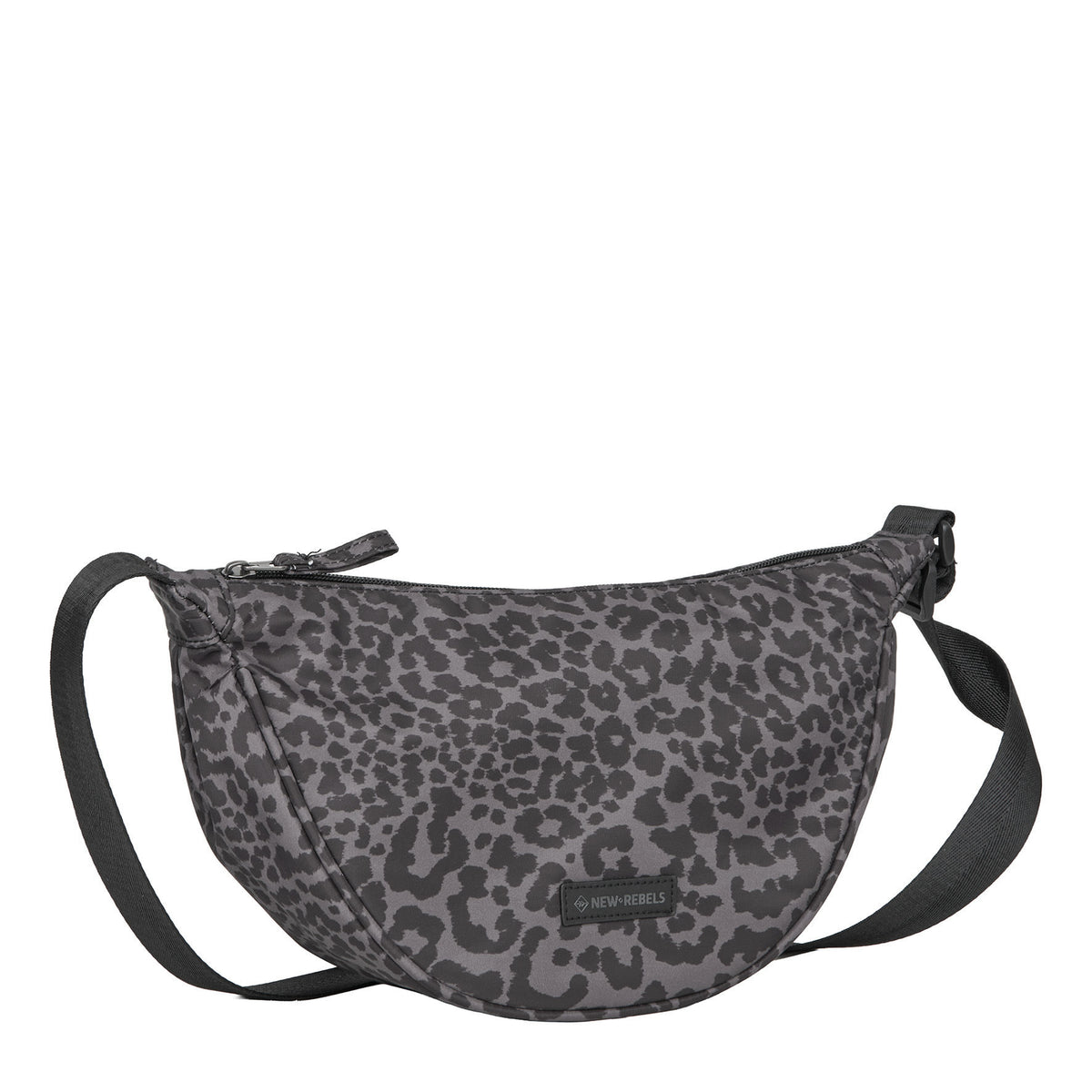New Rebels Moonbag „Stay Wild" – Crossbody-Tasche mit Leopard-Print black, Nylon, 32 × 16 cm