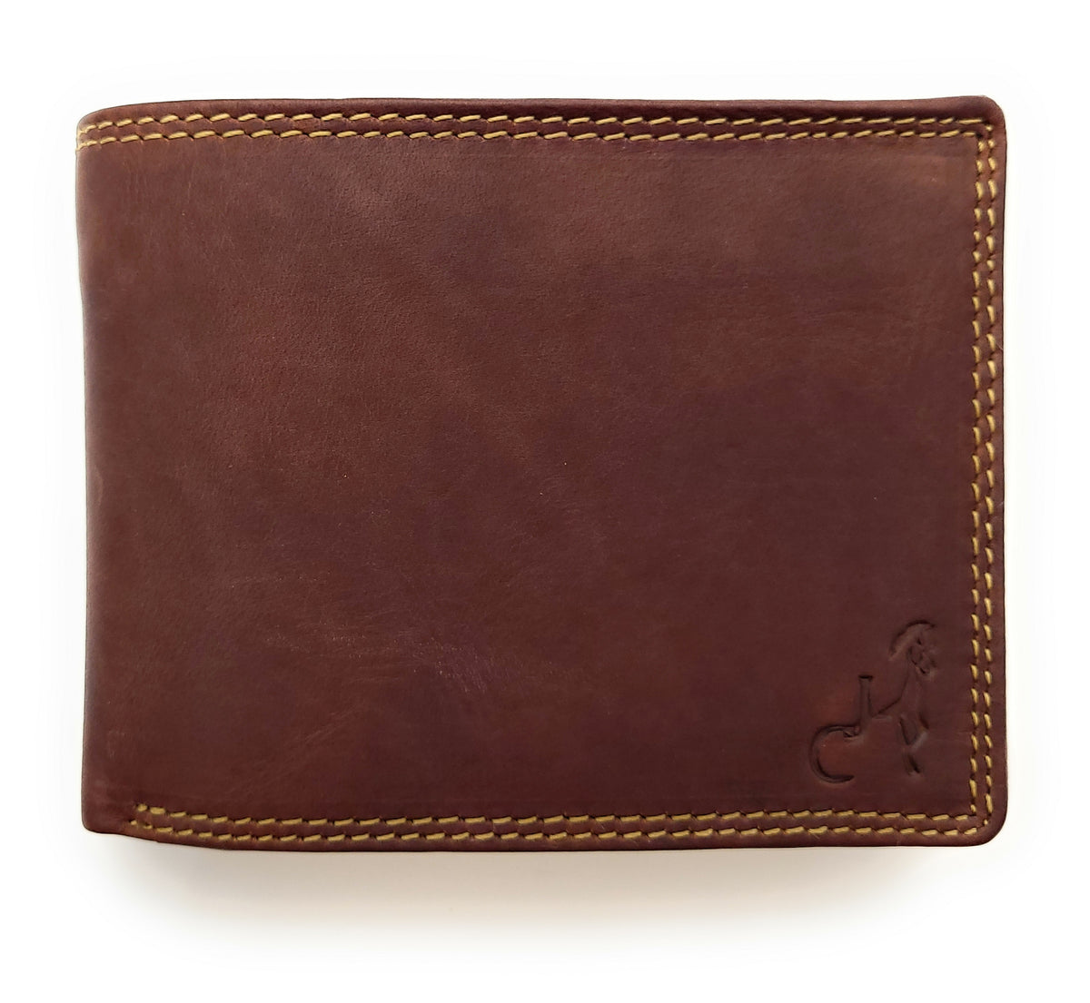 Jockey Club Basic echt Büffel Voll-Leder Geldbörse Portemonnaie Geldbeutel RFID NFC Schutz antik braun