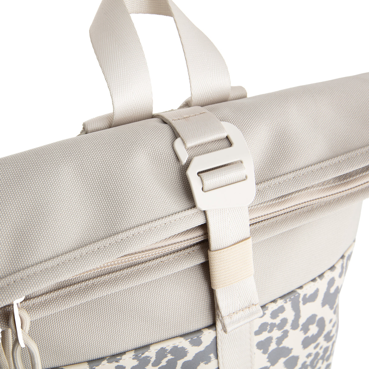 New Rebels Urban Roll Up Rolltop City Rucksack Los Angeles wasserabweisend Leopard beige