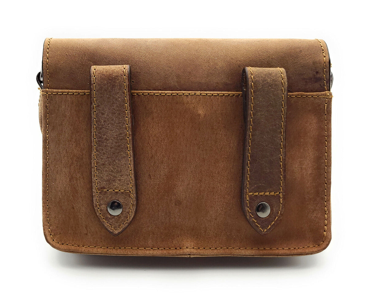 Louis Wallis Leder Gürteltasche Braun – Bikertasche Jagdtasche Hüfttasche mit Schultergurt