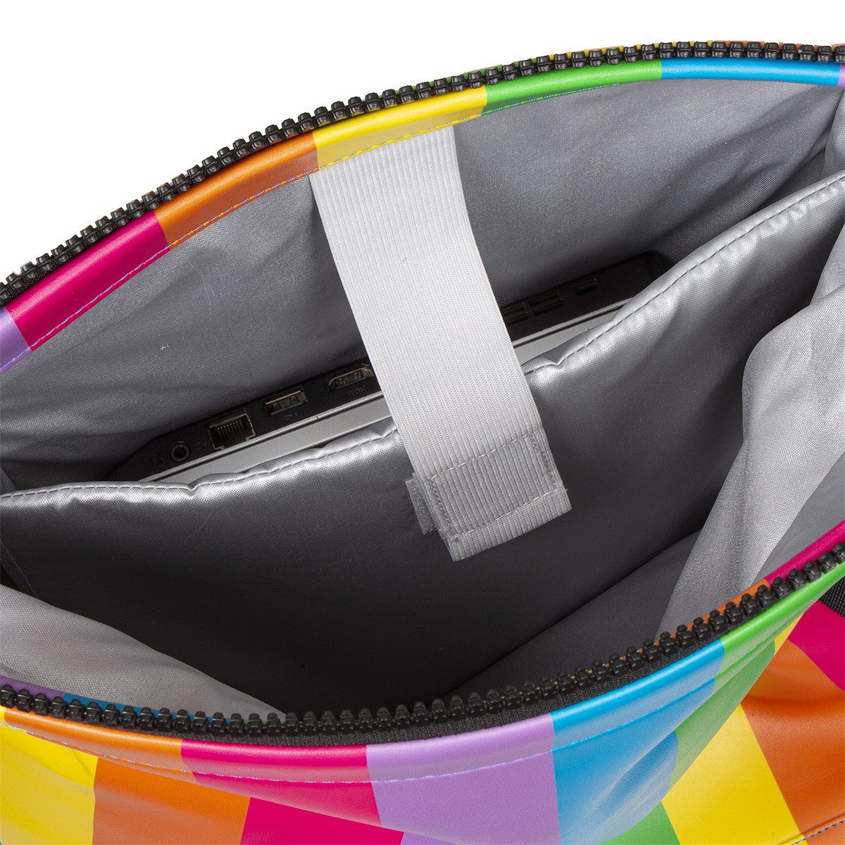 New Rebels New York Rolltop Rucksack Regenbogen – wasserabweisend, 15" Laptopfach, 15 L