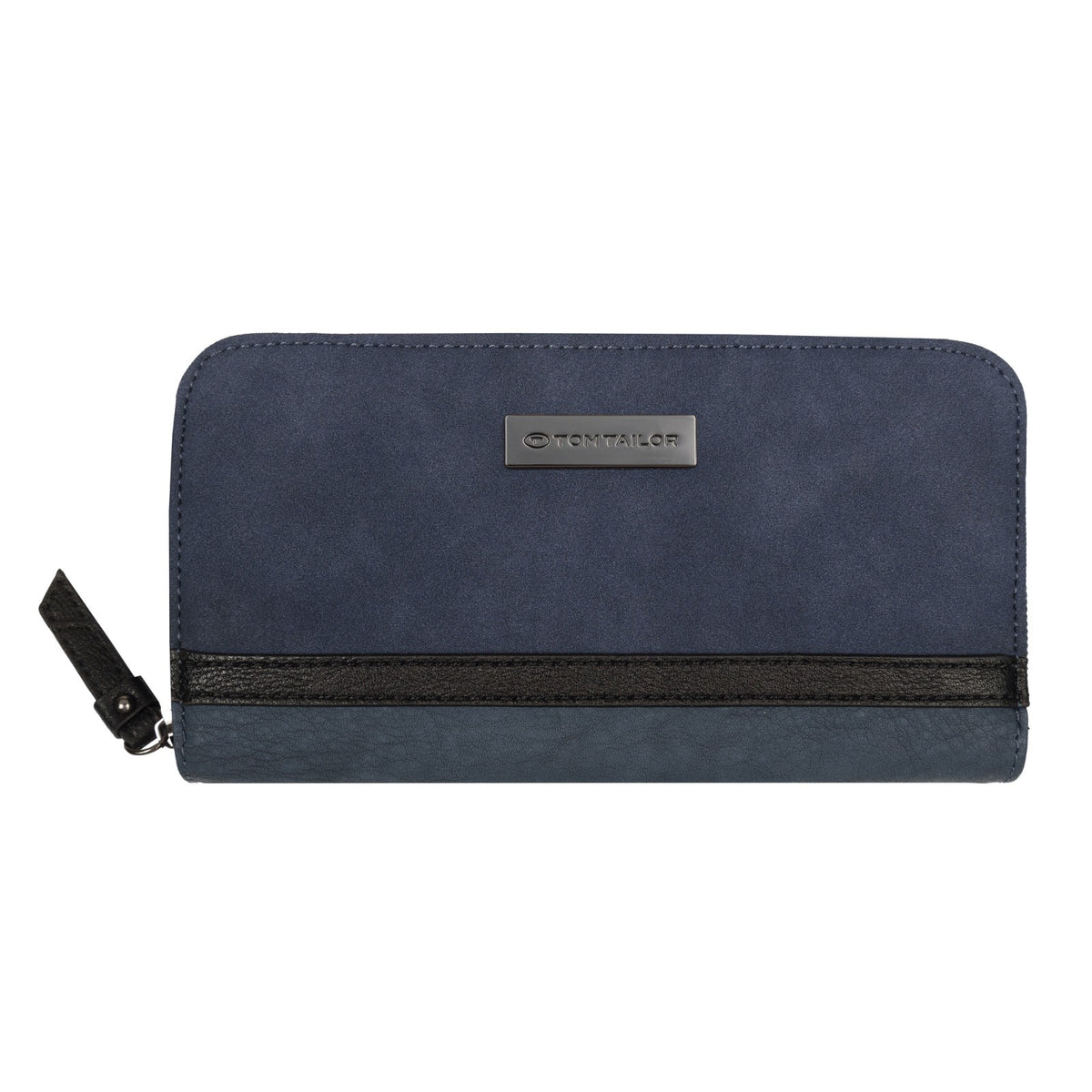 Tom Tailor Damen Geldbörse Elin – Long Zip Wallet mit 12 Kartenfächern, florales Innenfutter – 20x2,5x10,5 cm – blau