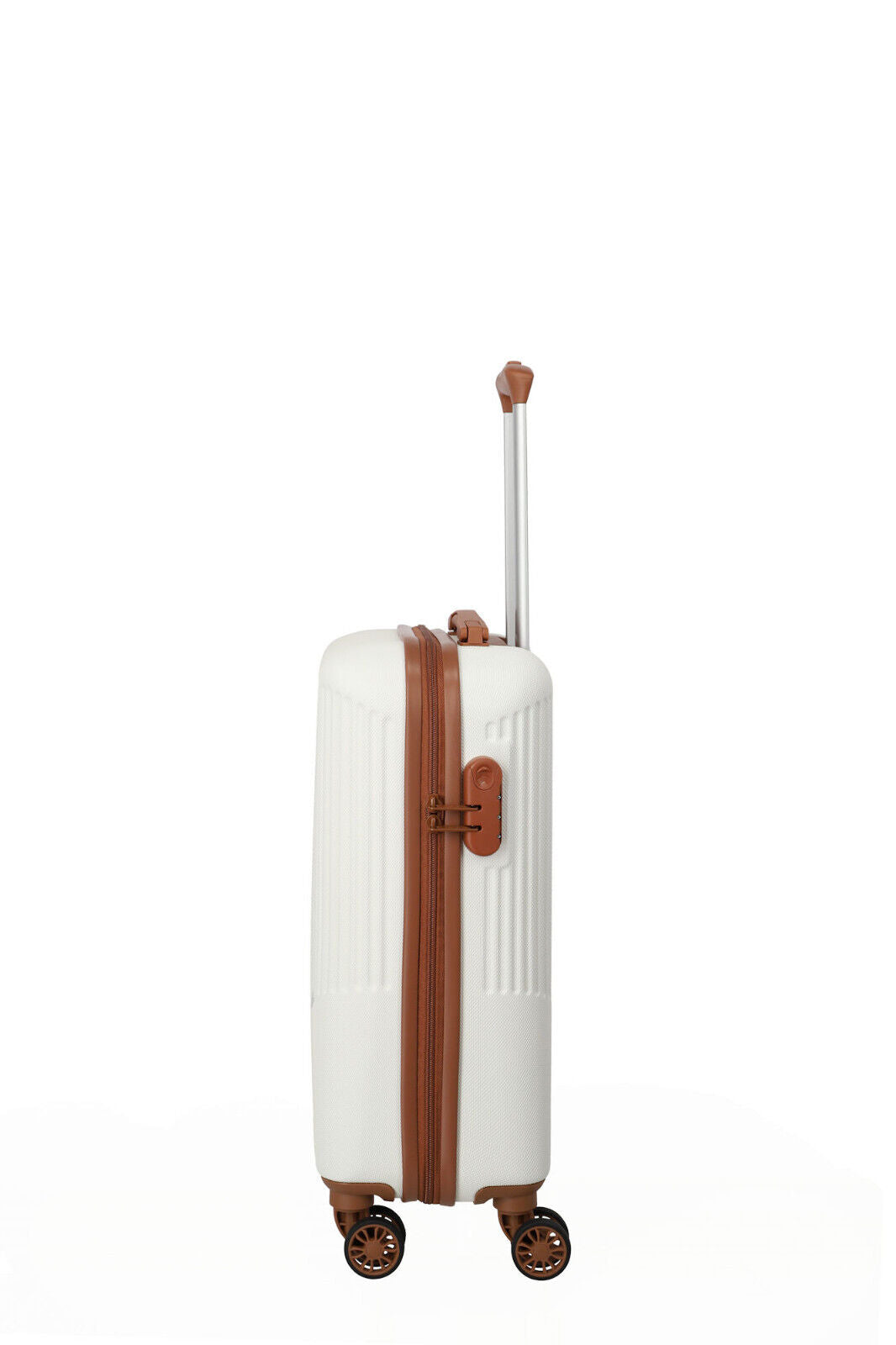 Travelite Bali Handgepäck S Trolley Koffer 55cm 4 Rad / Rollen Hartschale weiß cognac