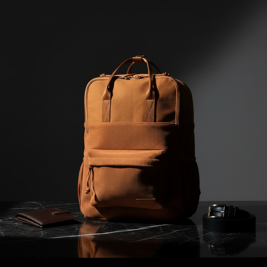 New Rebels Rucksack Ribbi Springfield mit Kordoptik und Tabletfach coffee braun