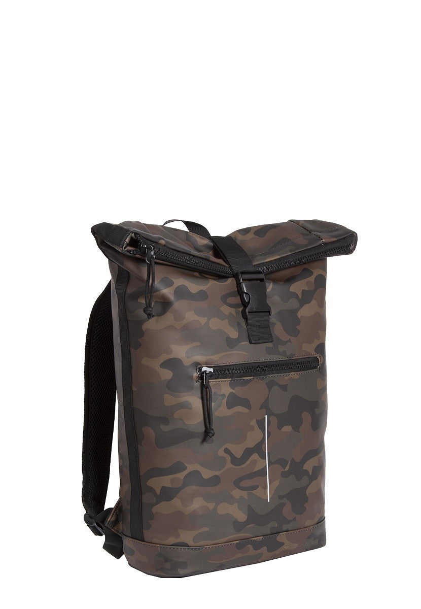 New Rebels New York Rolltop Rucksack Flecktarn – wasserabweisend, 15" Laptopfach, 15 L