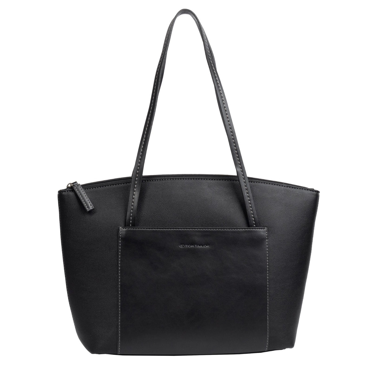 Tom Tailor Damen Zip Shopper L "Amaris" – eleganter Shopper mit Reißverschluss und DIN-A4-Format Handtasche schwarz