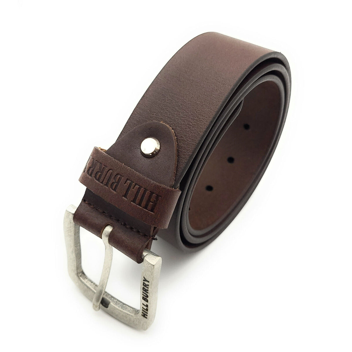 Hill Burry echt Leder Herren Gürtel 105cm (Taille) 40mm breit kürzbar Vollleder dunkelbraun