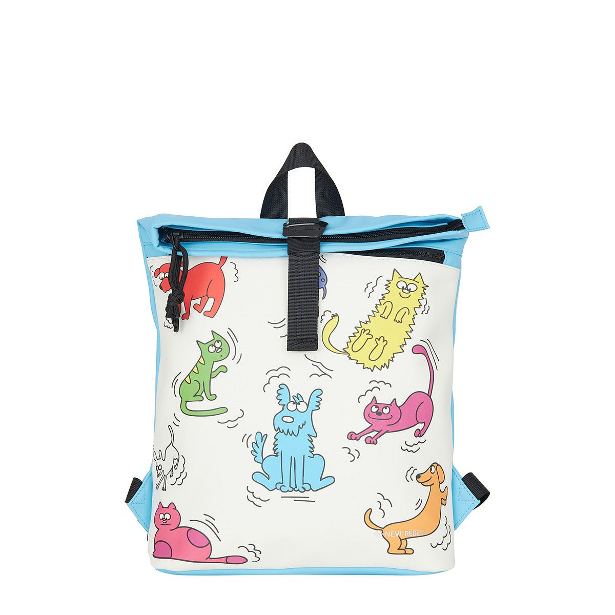 New Rebels Mart Art Roll Up City Rucksack Los Angeles Cartoon, wasserabweisend, Hunde und Katzen