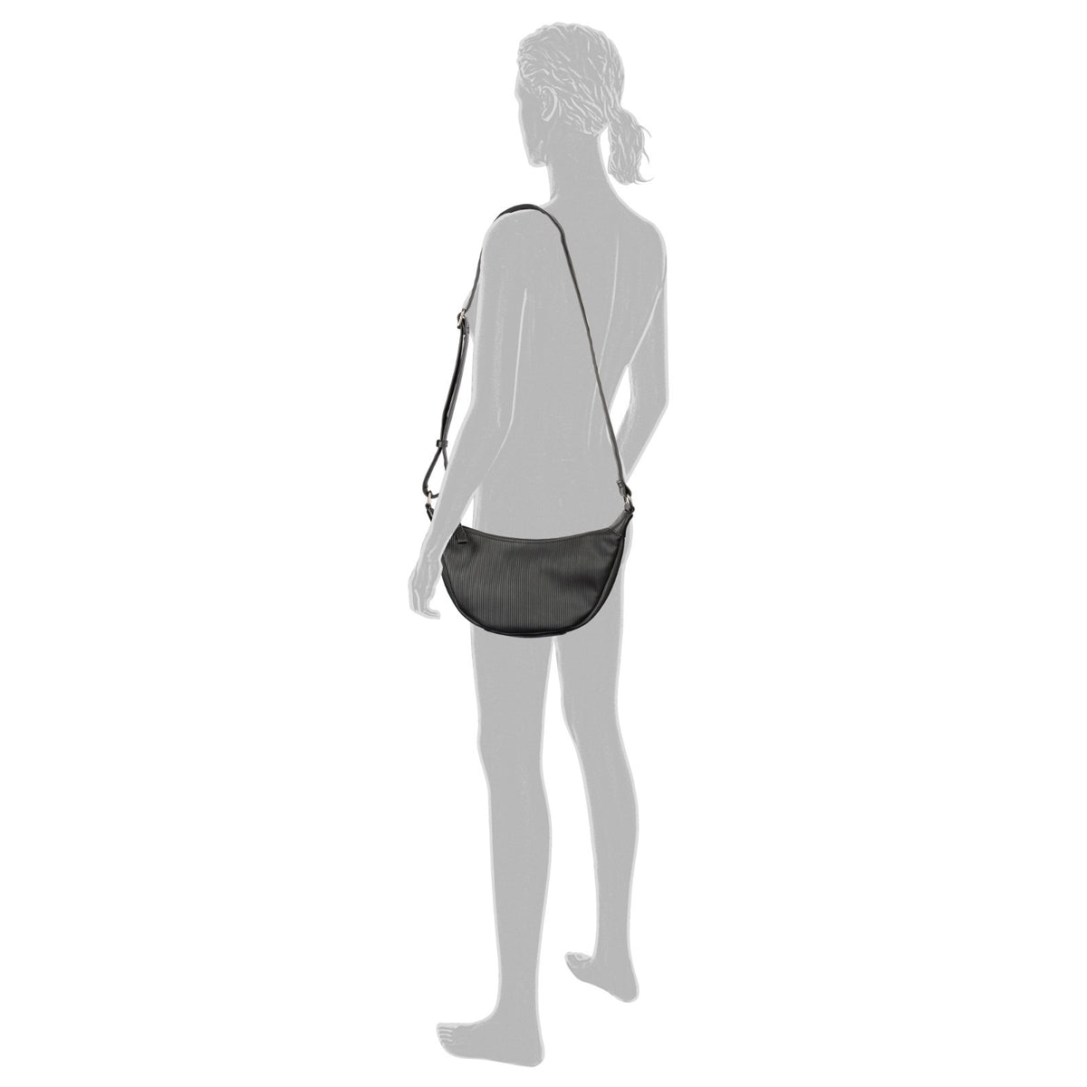 Tom Tailor Denim Liriel Cord Cross Bag M – Damen Umhängetasche aus PU mit Reißverschluss und verstellbarem Schulterriemen Handtasche schwarz