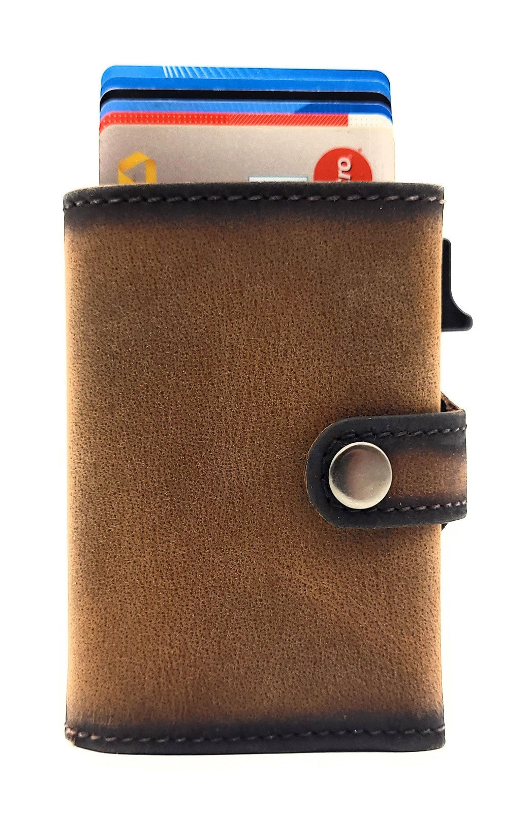 Jockey Club Slim Wallet ClipX RFID – Leder Geldbörse mit Münzfach Braun
