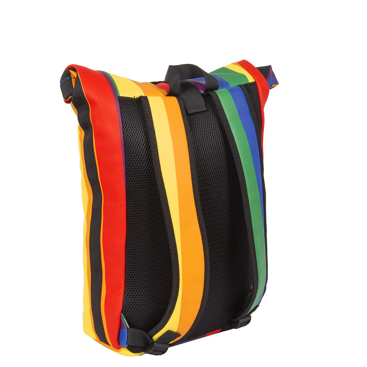 New Rebels New York Rolltop Rucksack Regenbogen – wasserabweisend, 15" Laptopfach, 15 L