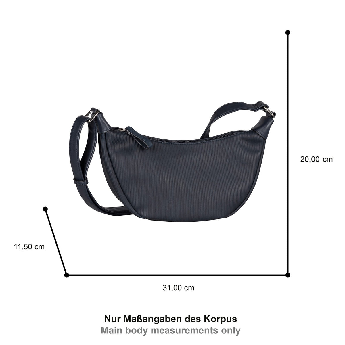 Tom Tailor Denim Liriel Cord Cross Bag M – Damen Umhängetasche aus PU mit Reißverschluss und verstellbarem Schulterriemen Handtasche dark blue