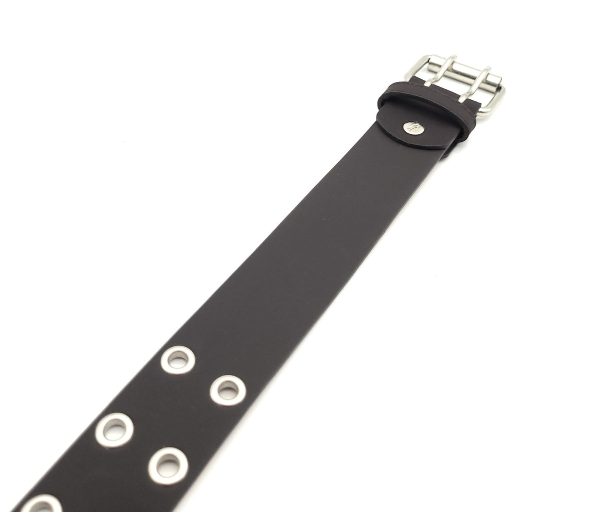 2-Loch Nietengürtel Ösen Gürtel Jeansgürtel Damen Herren echt Leder & PU 105cm dunkelbraun