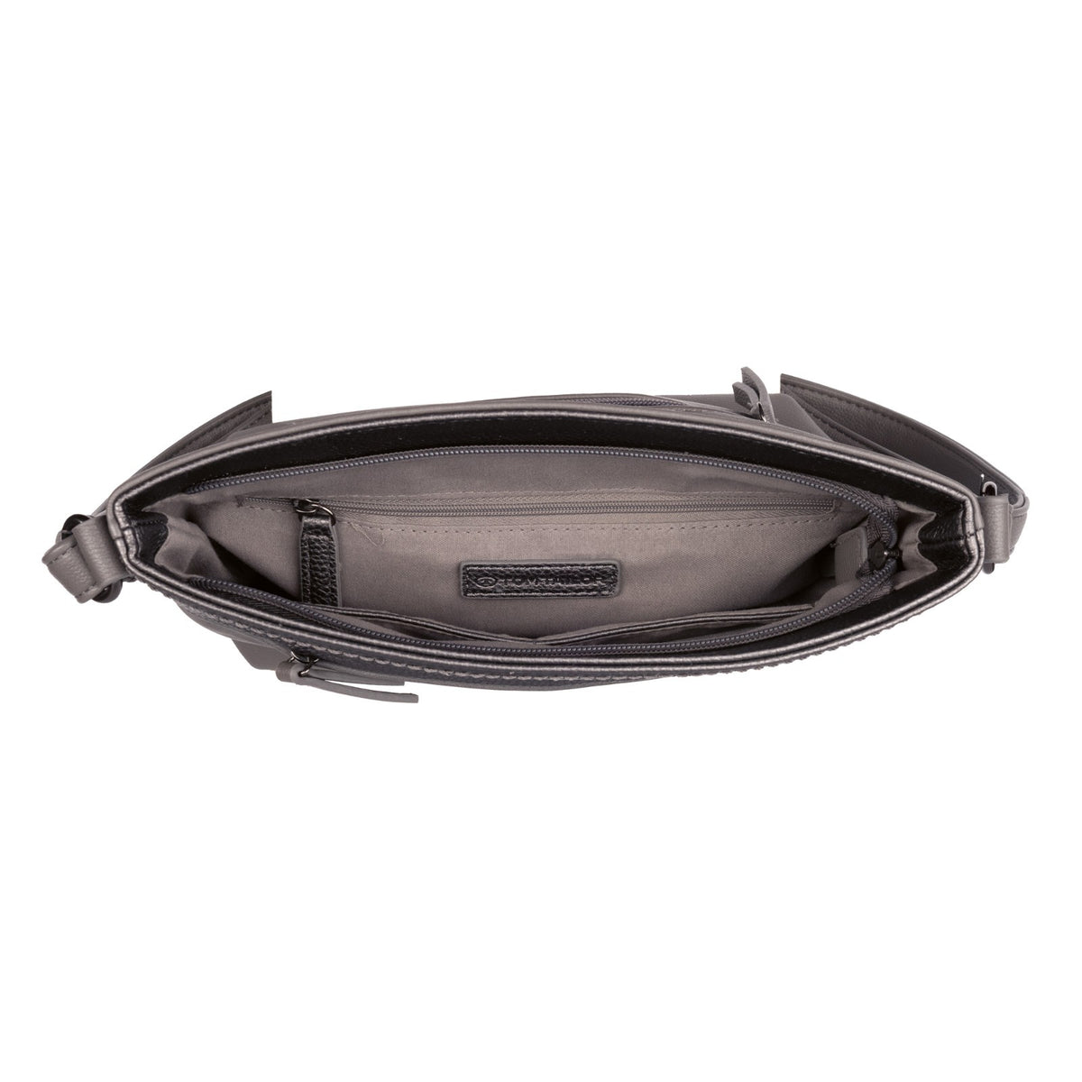 Tom Tailor Umhängetasche Nicolina – Kunstleder Handtasche mit Reißverschluss & Fächern – 27,5x10x23 cm mixed grey