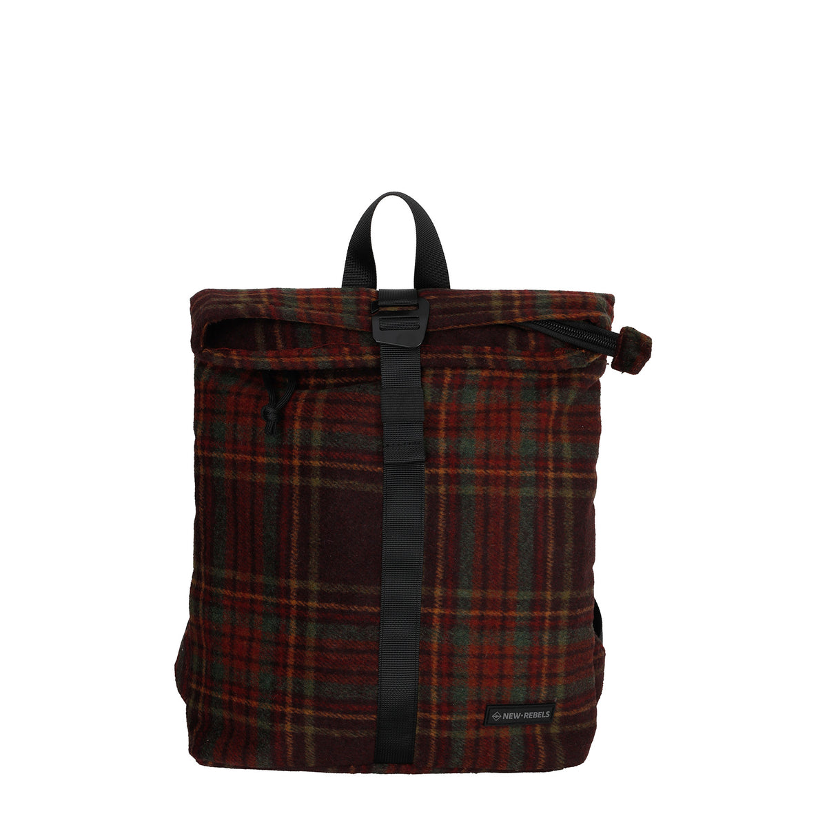 New Rebels Scott Roll Up Rolltop City Rucksack Los Angeles Flanell karo burgundy