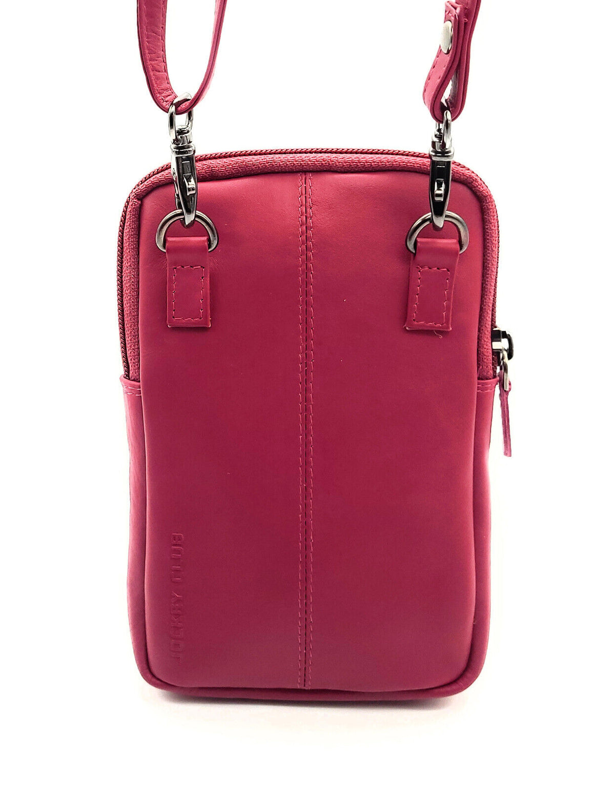 Jockey Club kleine echt Leder Smartphonetasche Umhängetasche Crossbag beere
