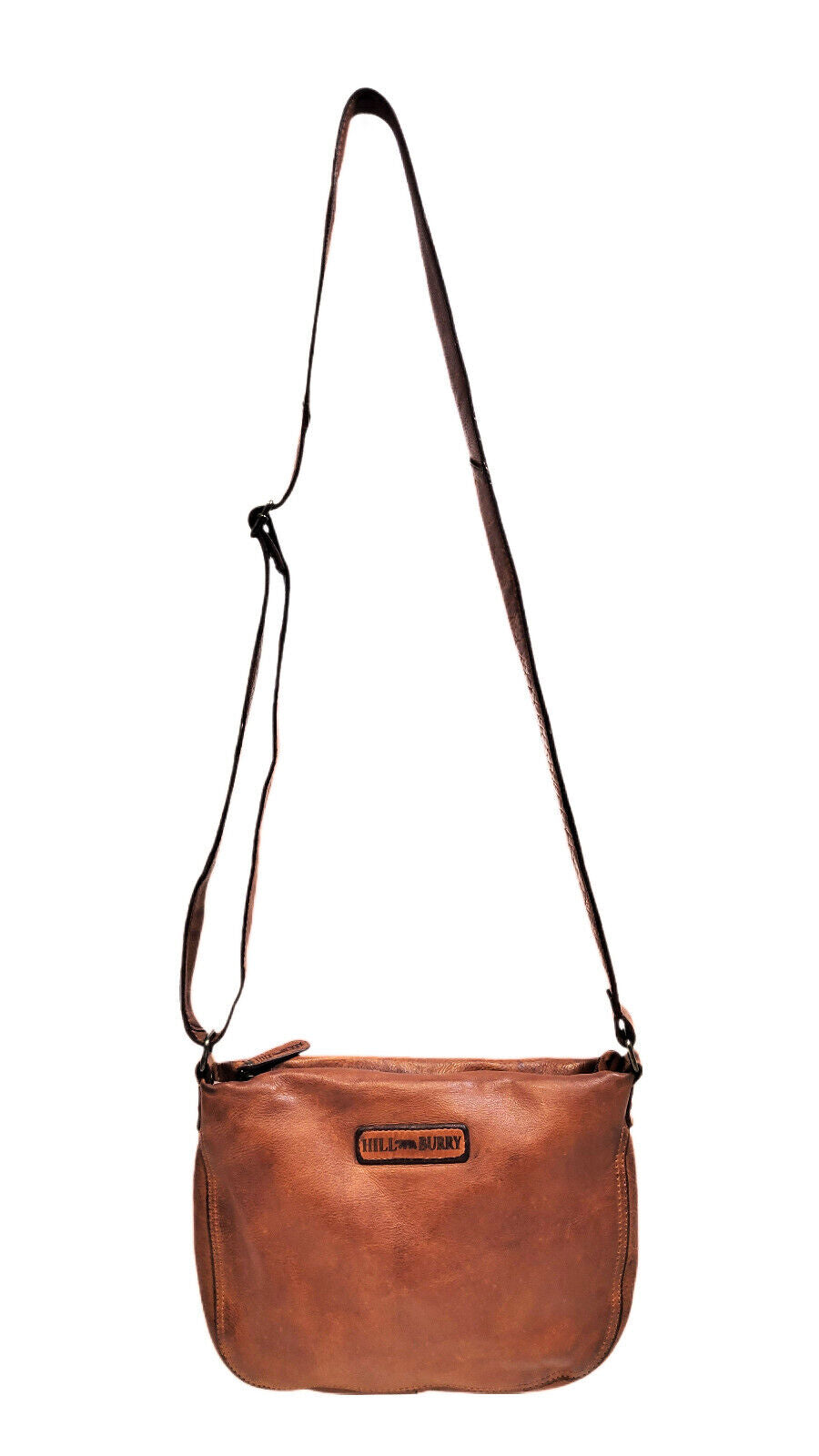 Hill Burry echt Leder Damen Umhängetasche Schultertasche Handtasche cognac