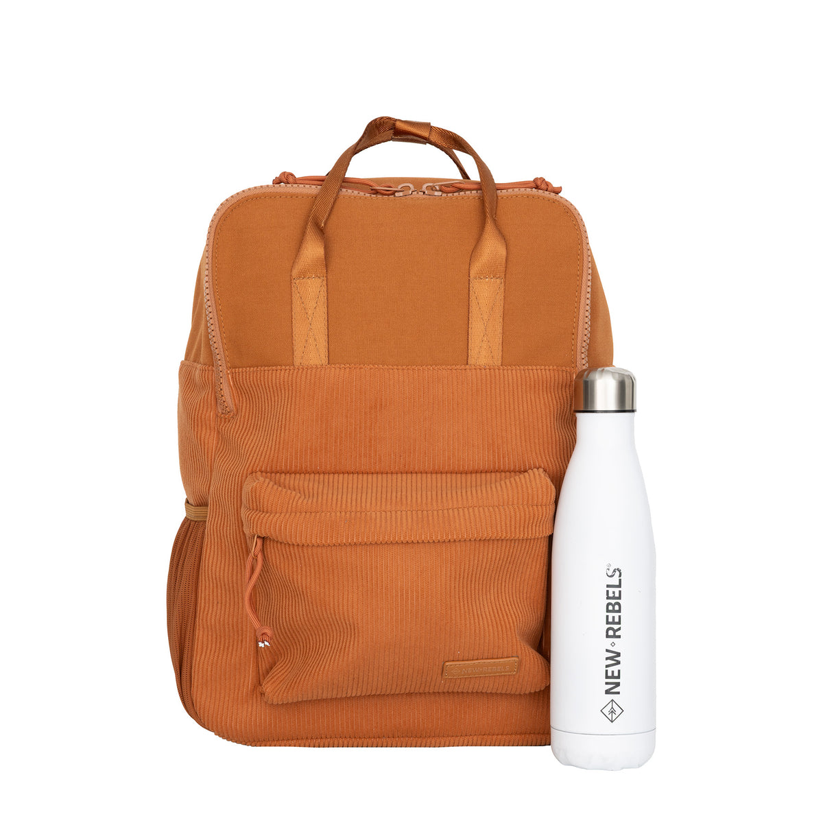 New Rebels Rucksack Ribbi Springfield mit Kordoptik und Tabletfach coffee braun