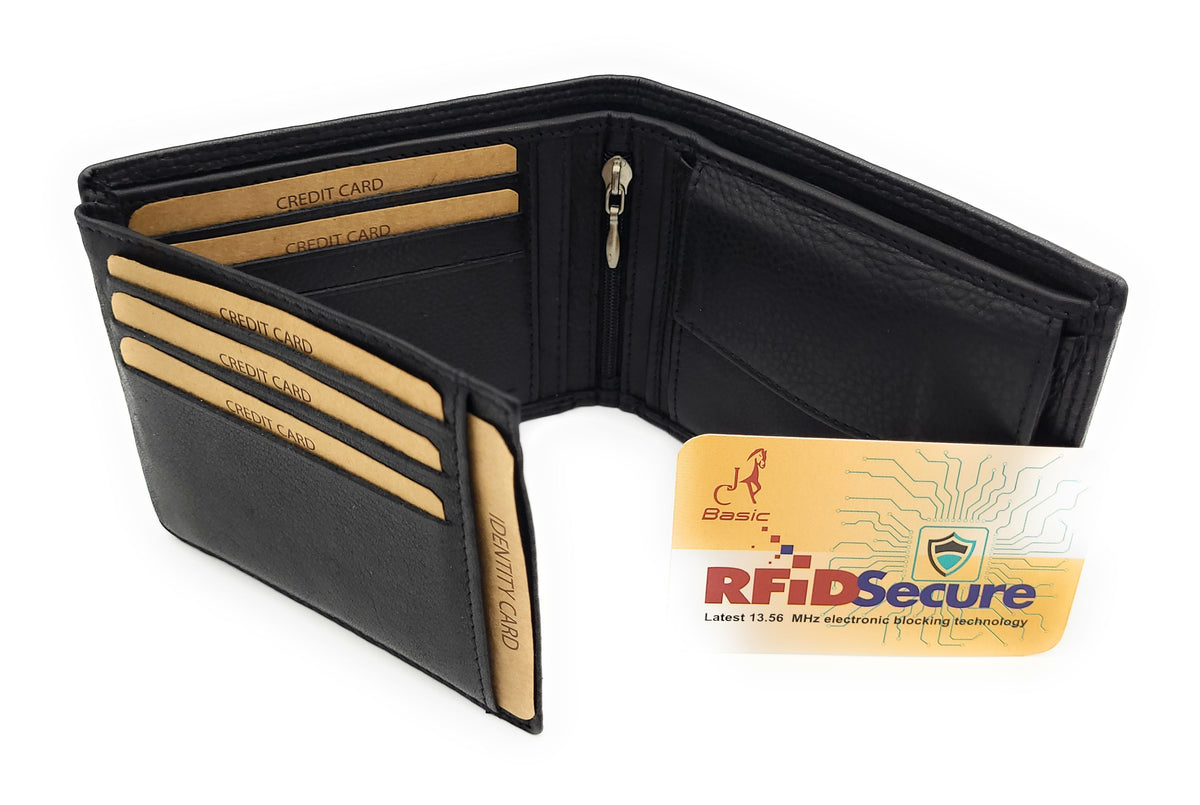 Jockey Club Herren Leder Geldbörse mit RFID Schutz – Schwarz